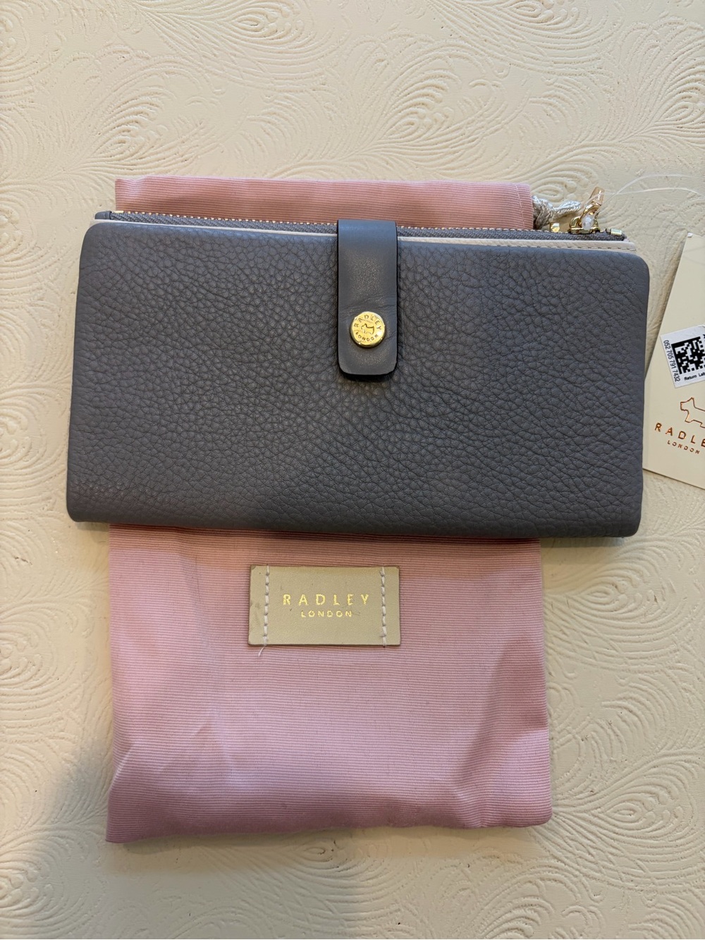 Radley Larkswood 2.0 Large Bifold Wallet Open Grey NWT